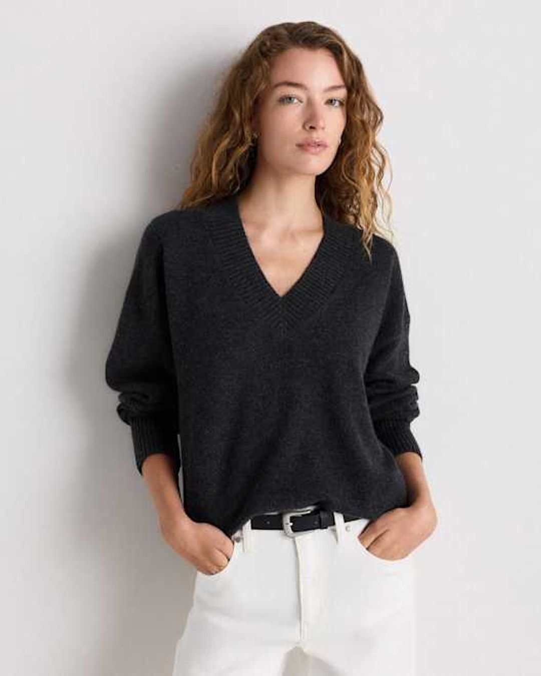 Mongolian Cashmere V-Neck Sweater #10