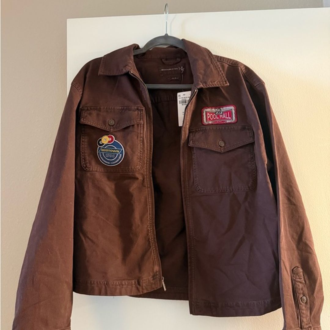 NWT Brown Twill Abercrombie Jacket