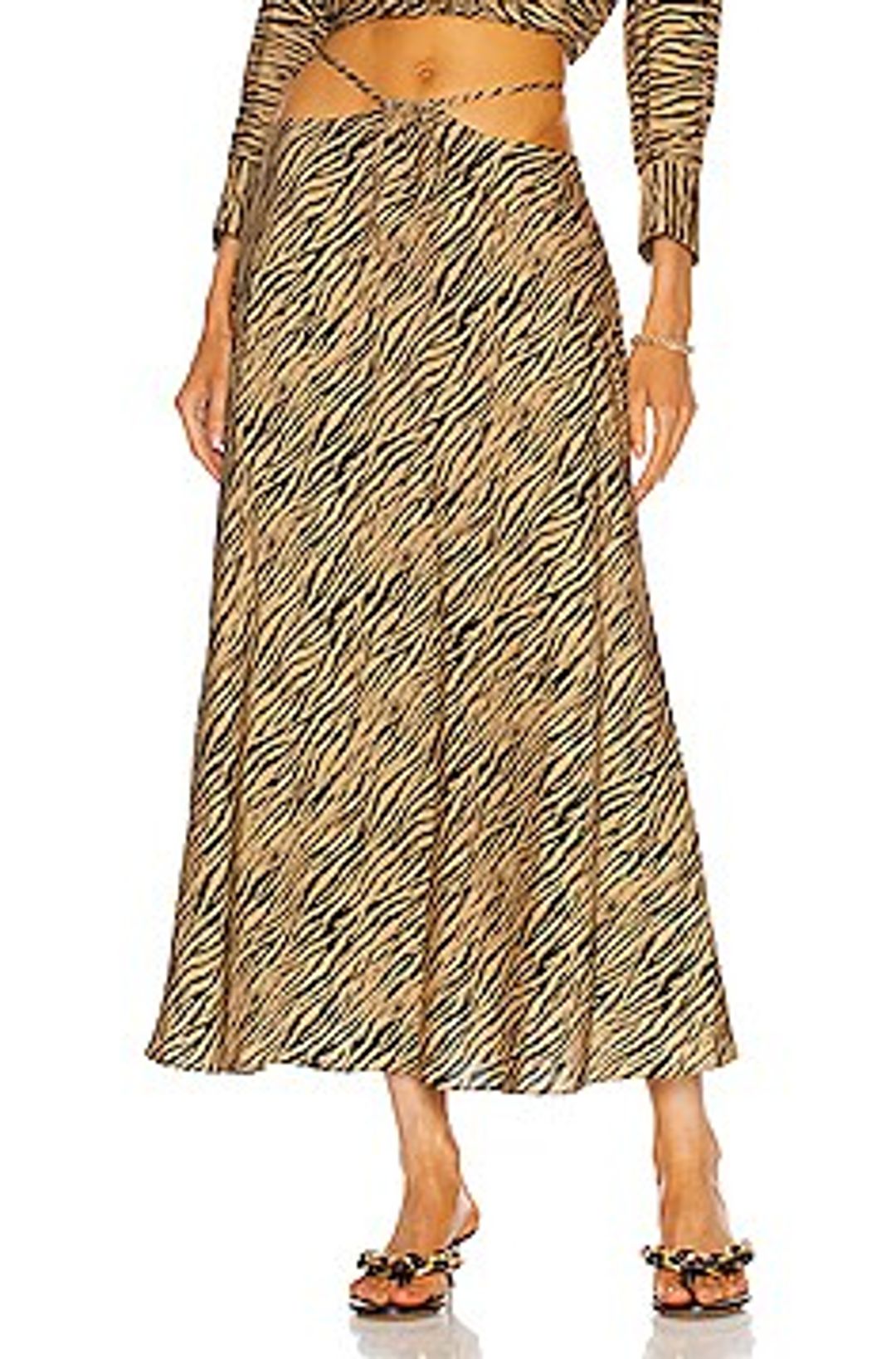 Shiloh Zebra Printed Strap Detail Skirt