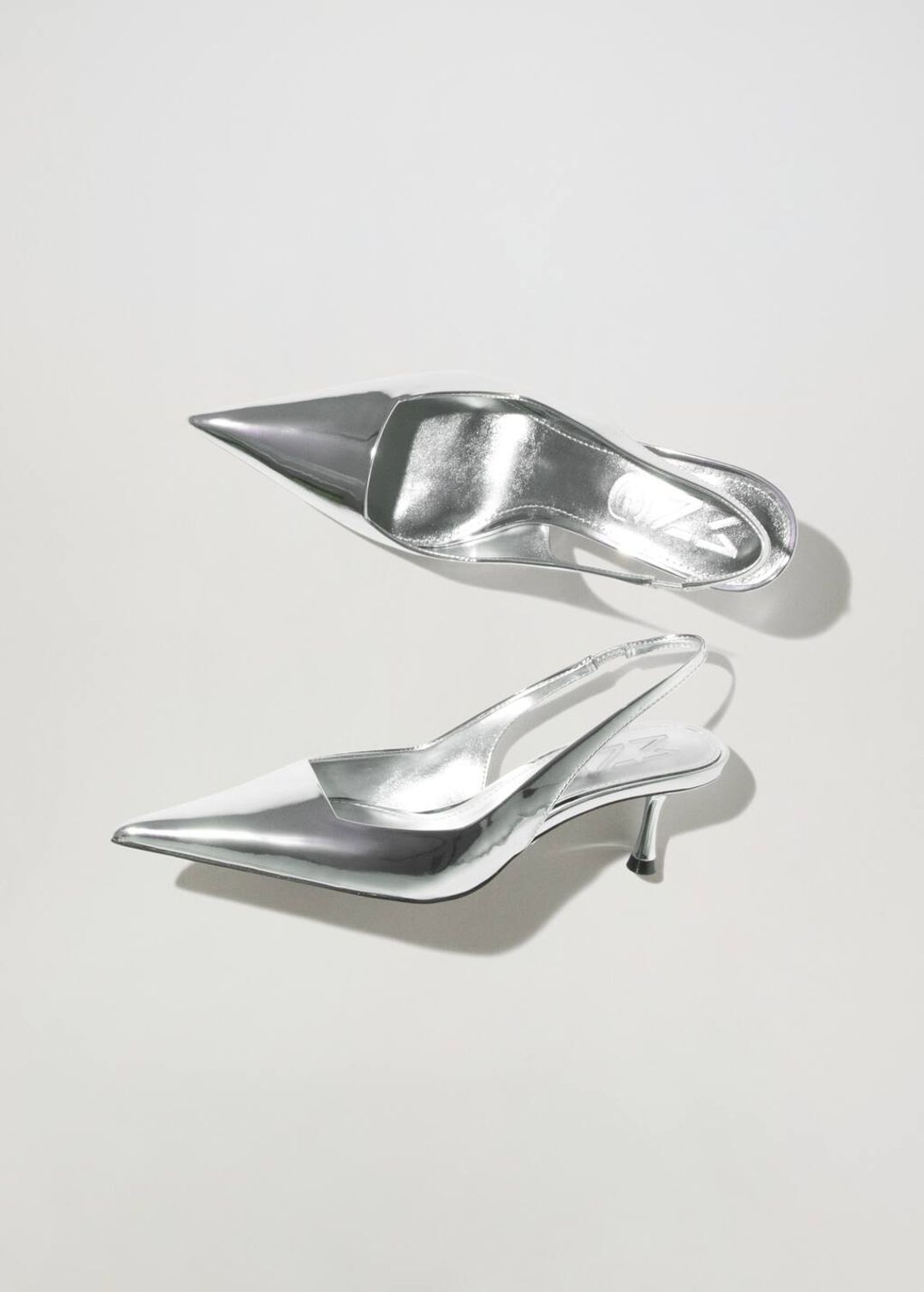 Metallic heel shoes