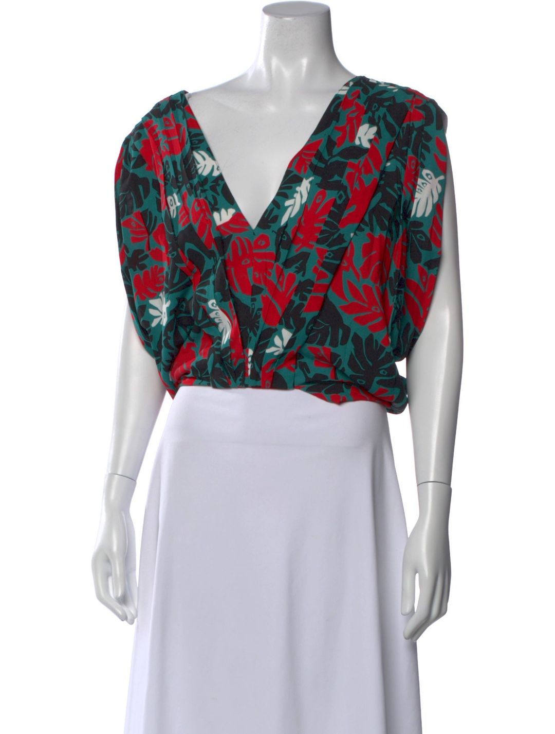Marni Floral Print V-Neck Top