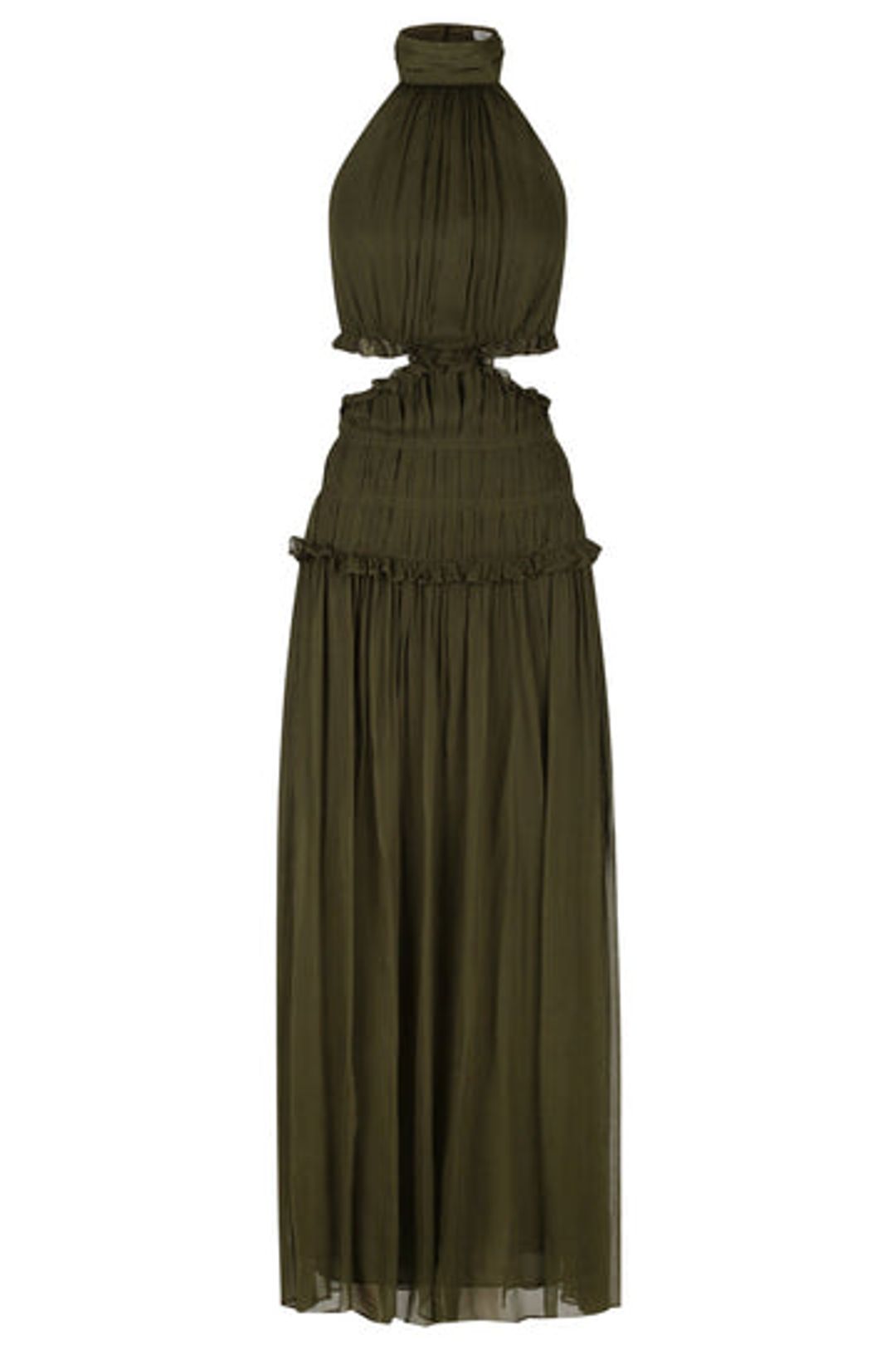 SAFIRA HIGH NECK CUT OUT MIDI DRESS