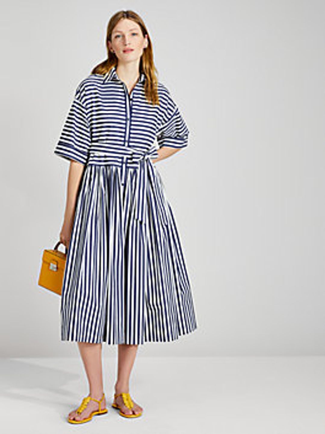 julia stripe bungalow midi dress