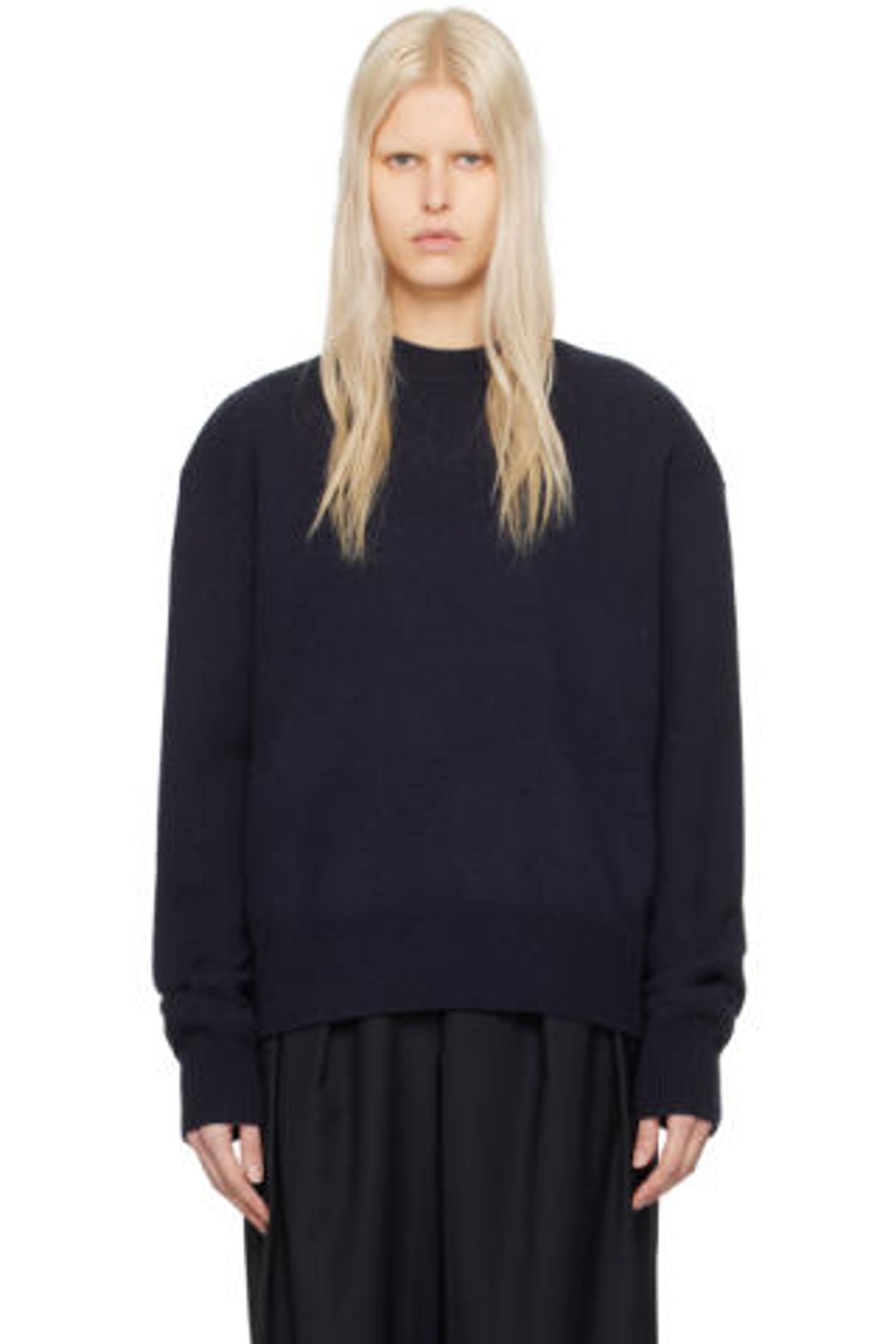 Rafaela Padded Knit Sweater - Navy