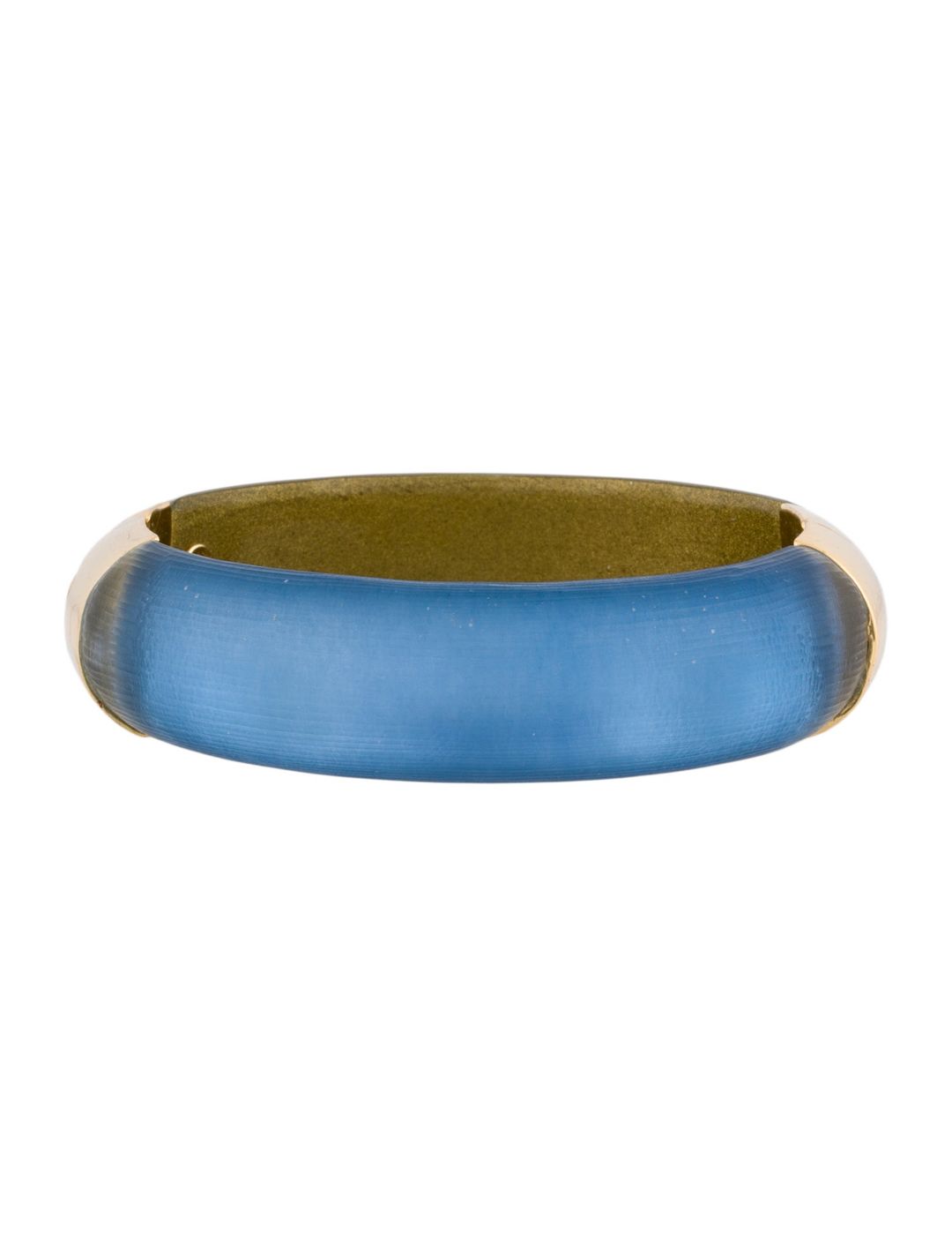 Lucite Two-Tone Hinged Bangle Bracelet