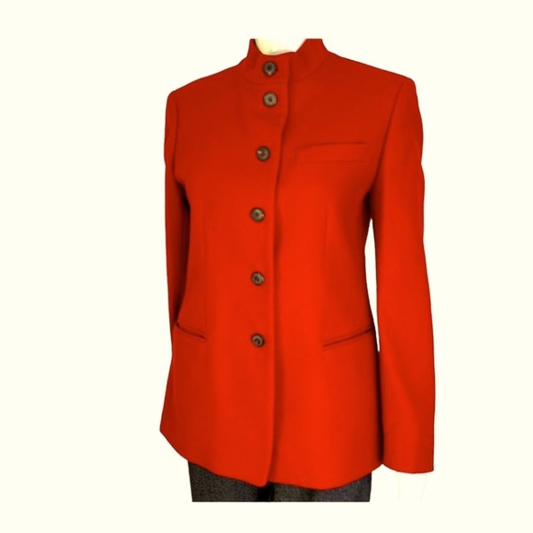 red winter jacket