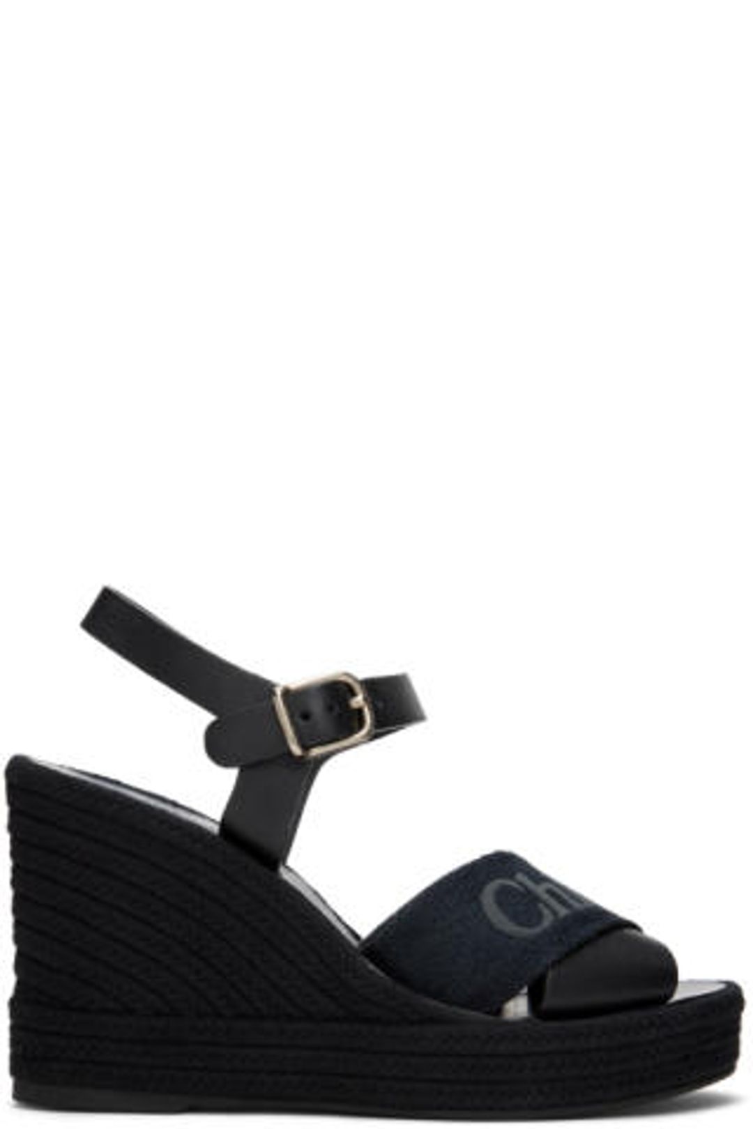 CHLOÉ Black Piia Wedge Heeled Sandals #7