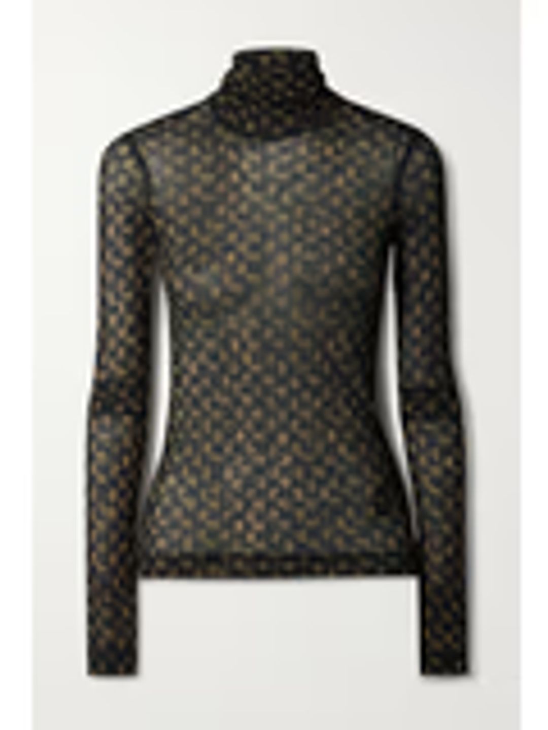 Larson printed recycled mesh turtleneck top