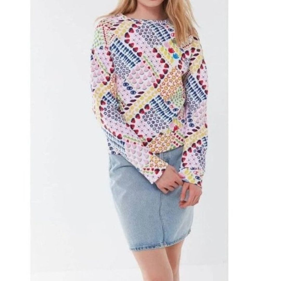 Reverse Weave All Over Print Sweatshirt