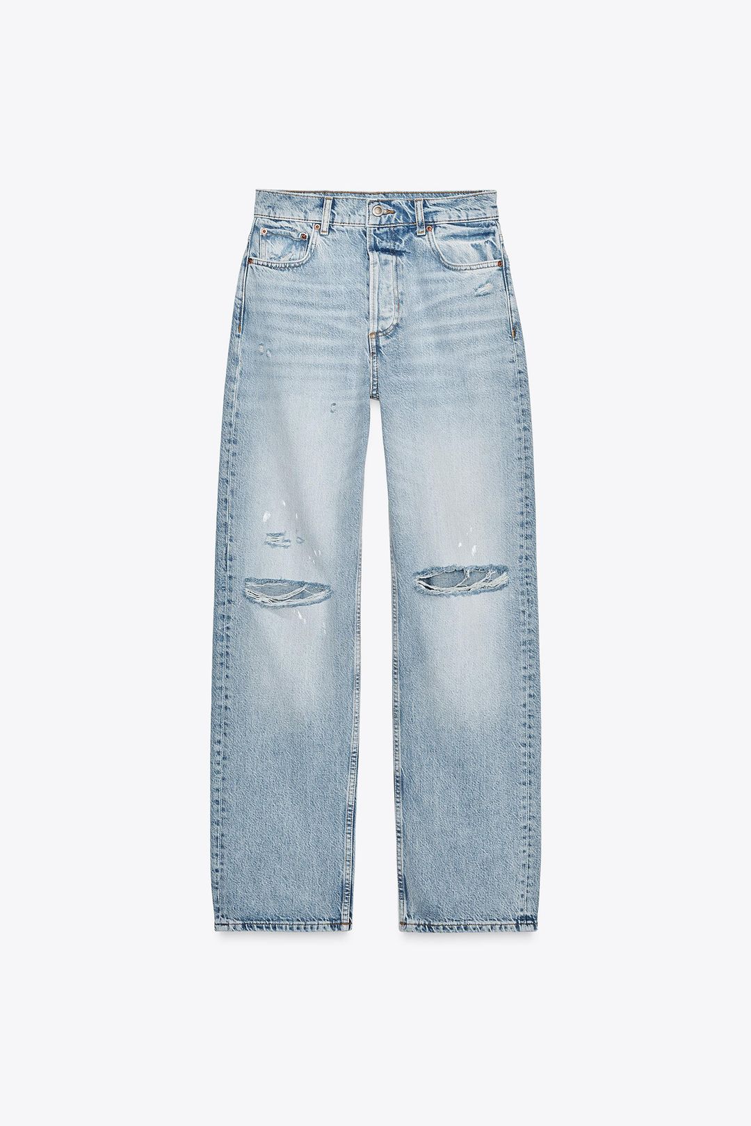 HIGH-WAIST RIPPED MOM FIT JEANS