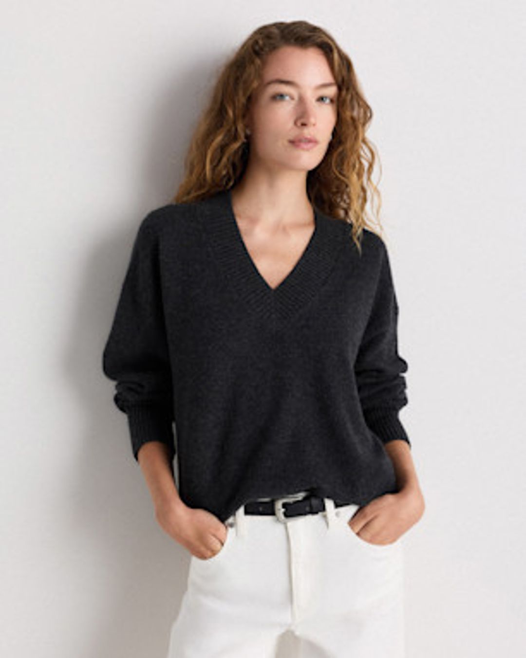 Mongolian Cashmere V-Neck Sweater #6