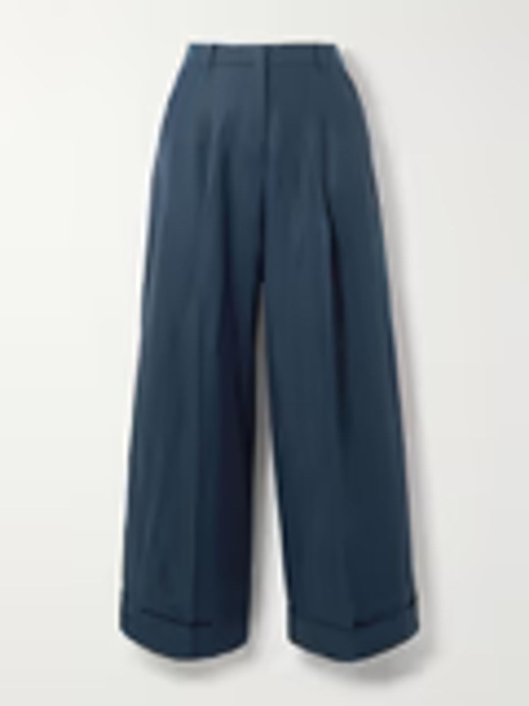 Clove pleated wide-leg linen pants