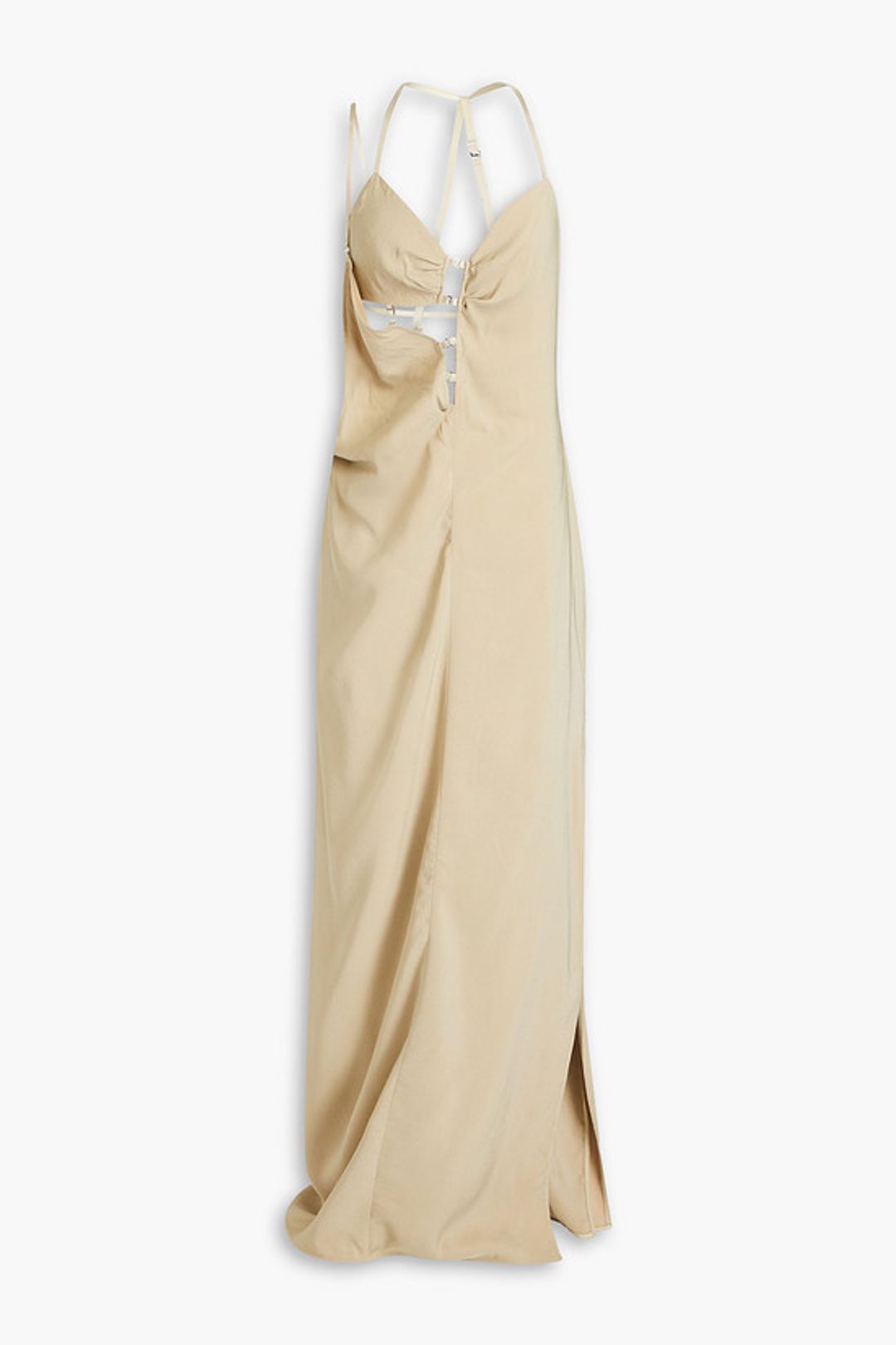 Goccia cutout crepe de chine maxi dress