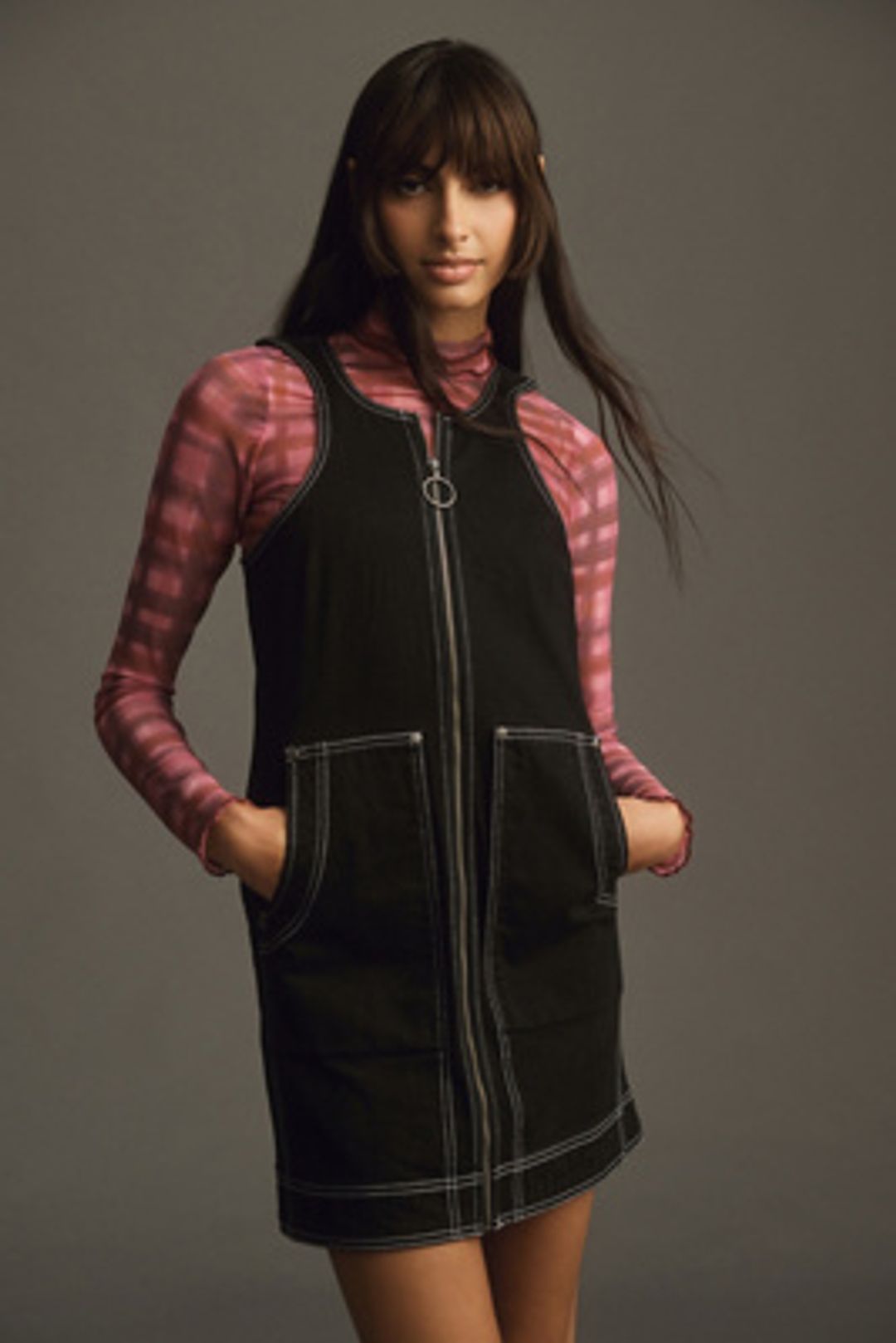 Plaid Turtleneck Top
