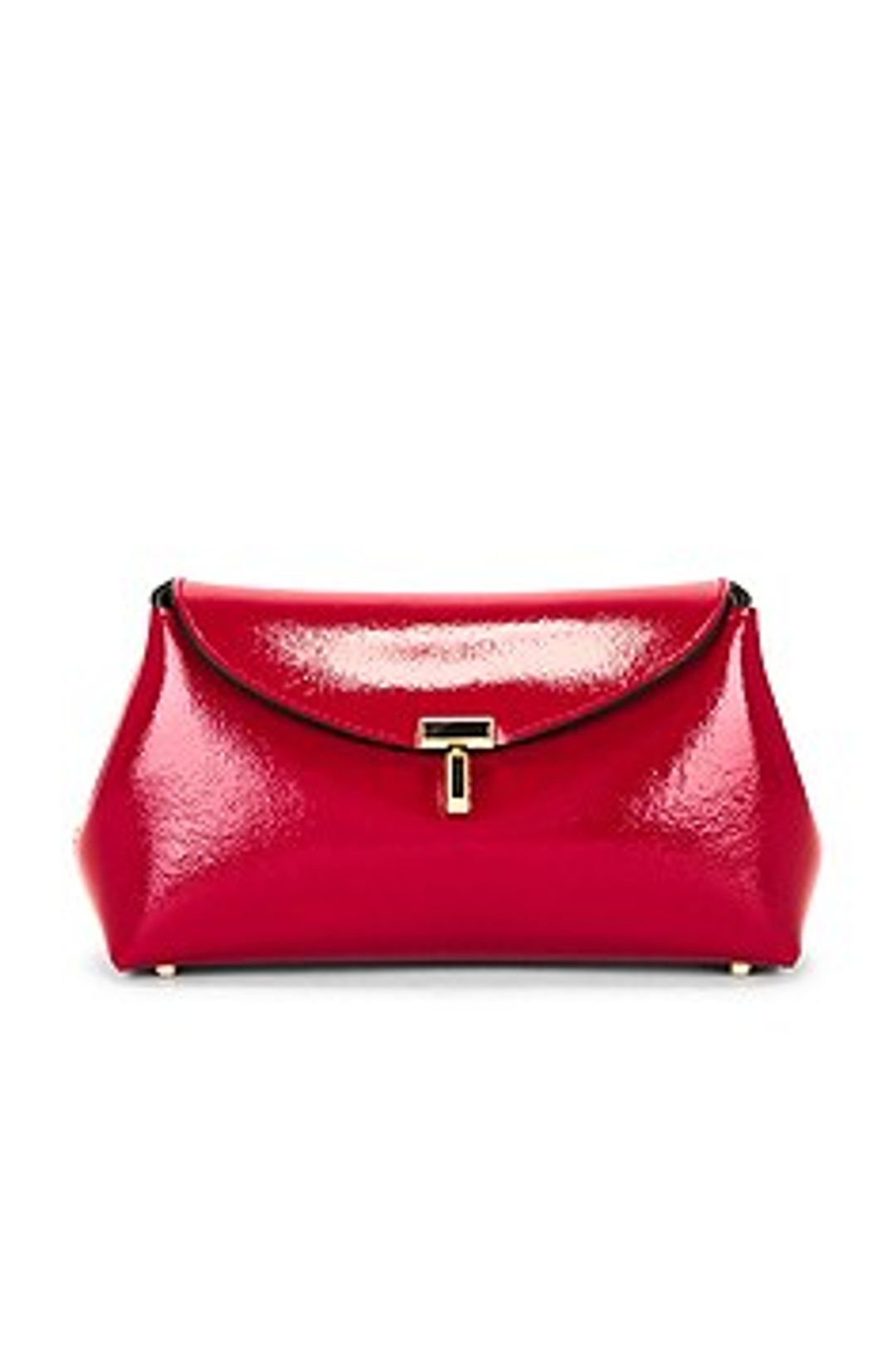 Mini T-lock naplack clutch red