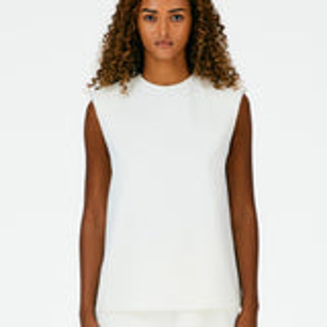 Chalky Drape Padded Shoulder Sleeveless Top #6