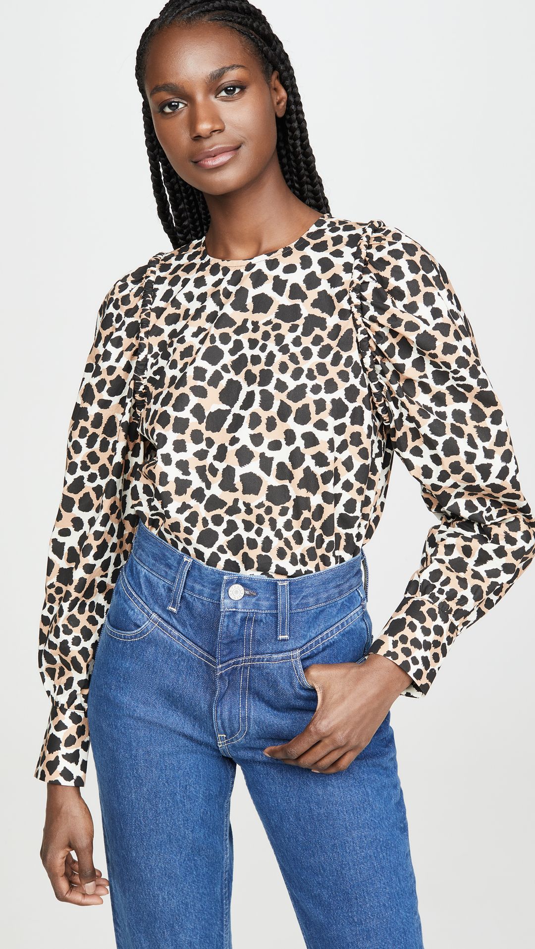 Corded Long Sleeve Peasant Top