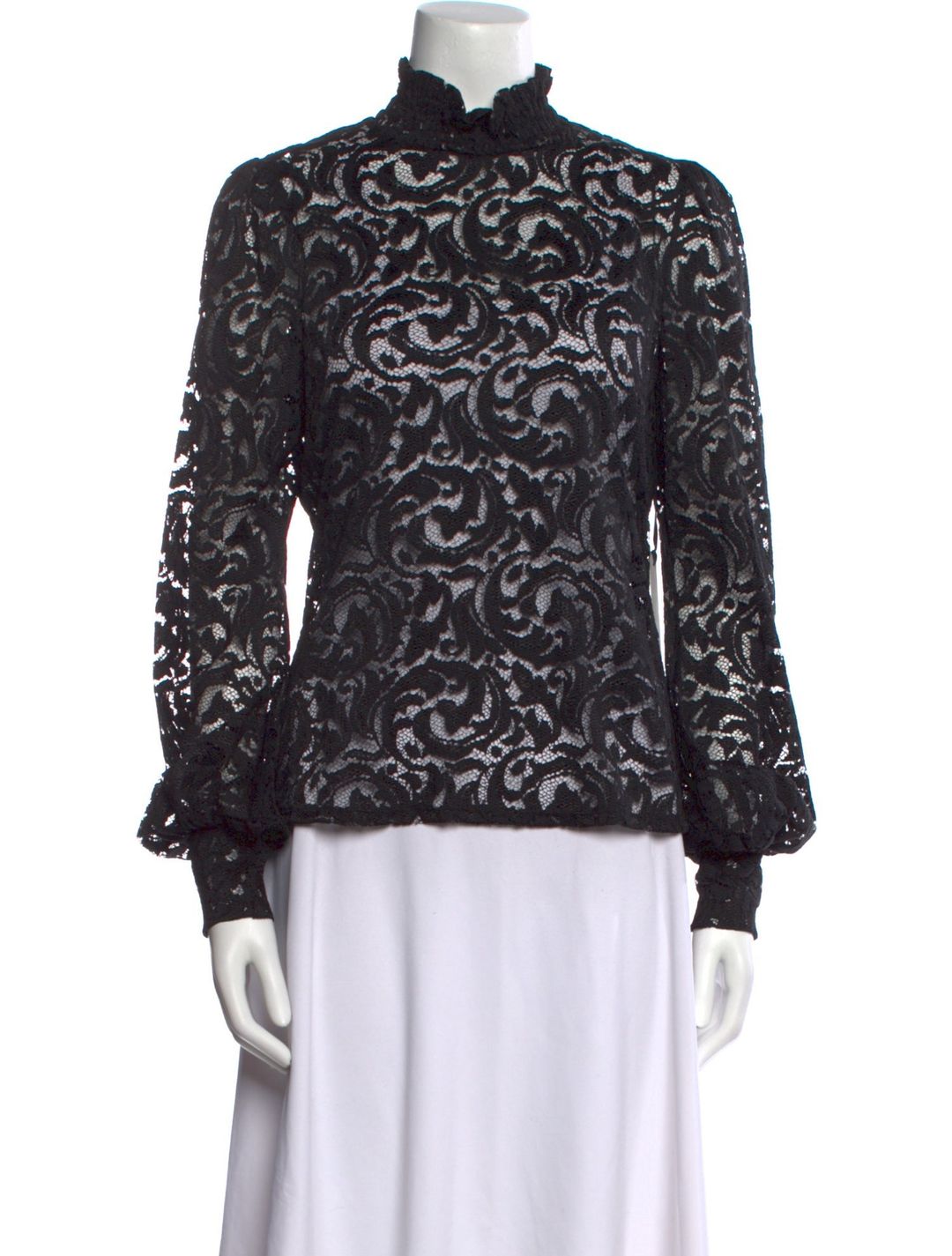 L'Agence Lace Pattern Mock Neck Blouse w/ Tags