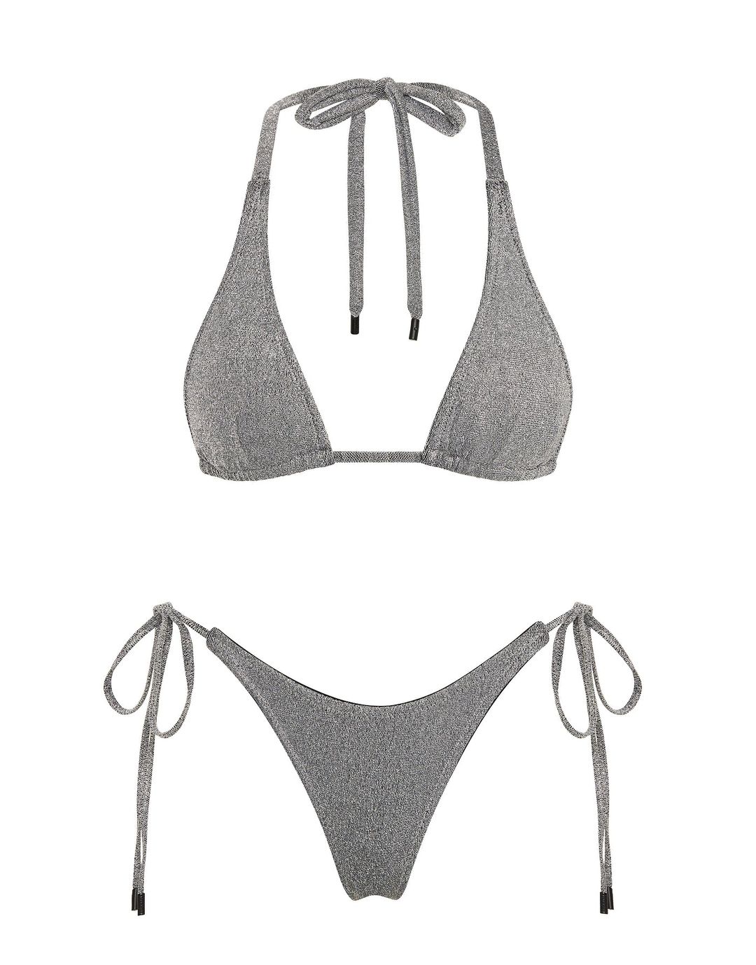 DARA - SILVER SPARKLE Triangle Bikini Set