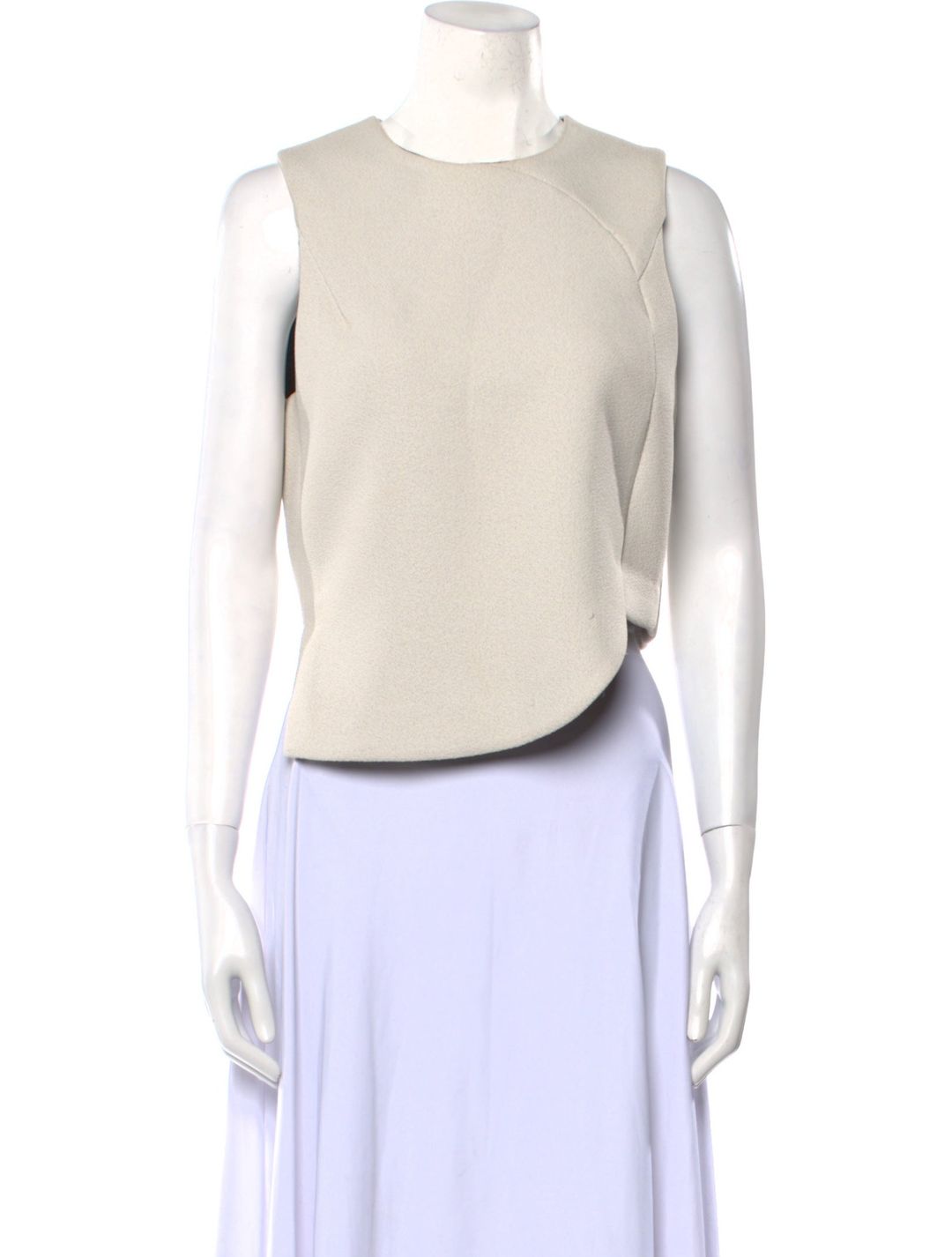 Tibi Crew Neck Sleeveless Crop Top