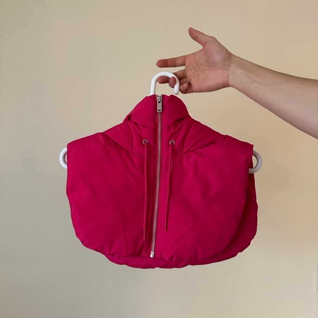 COS Vibrant Pink Puffer Jacket Hood