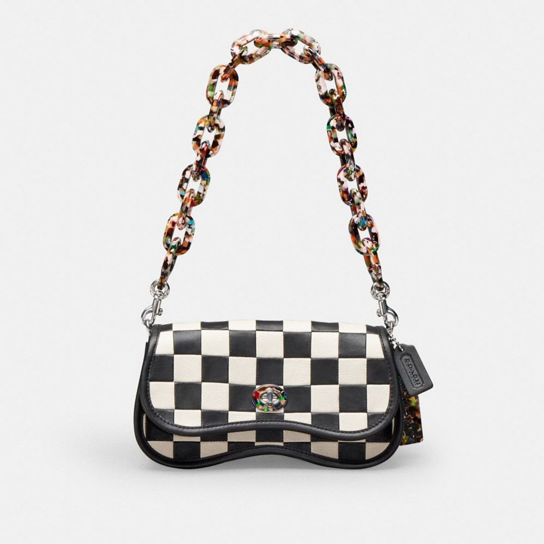 Wavy Dinky Bag In Checkerboard Upcrafted Leather