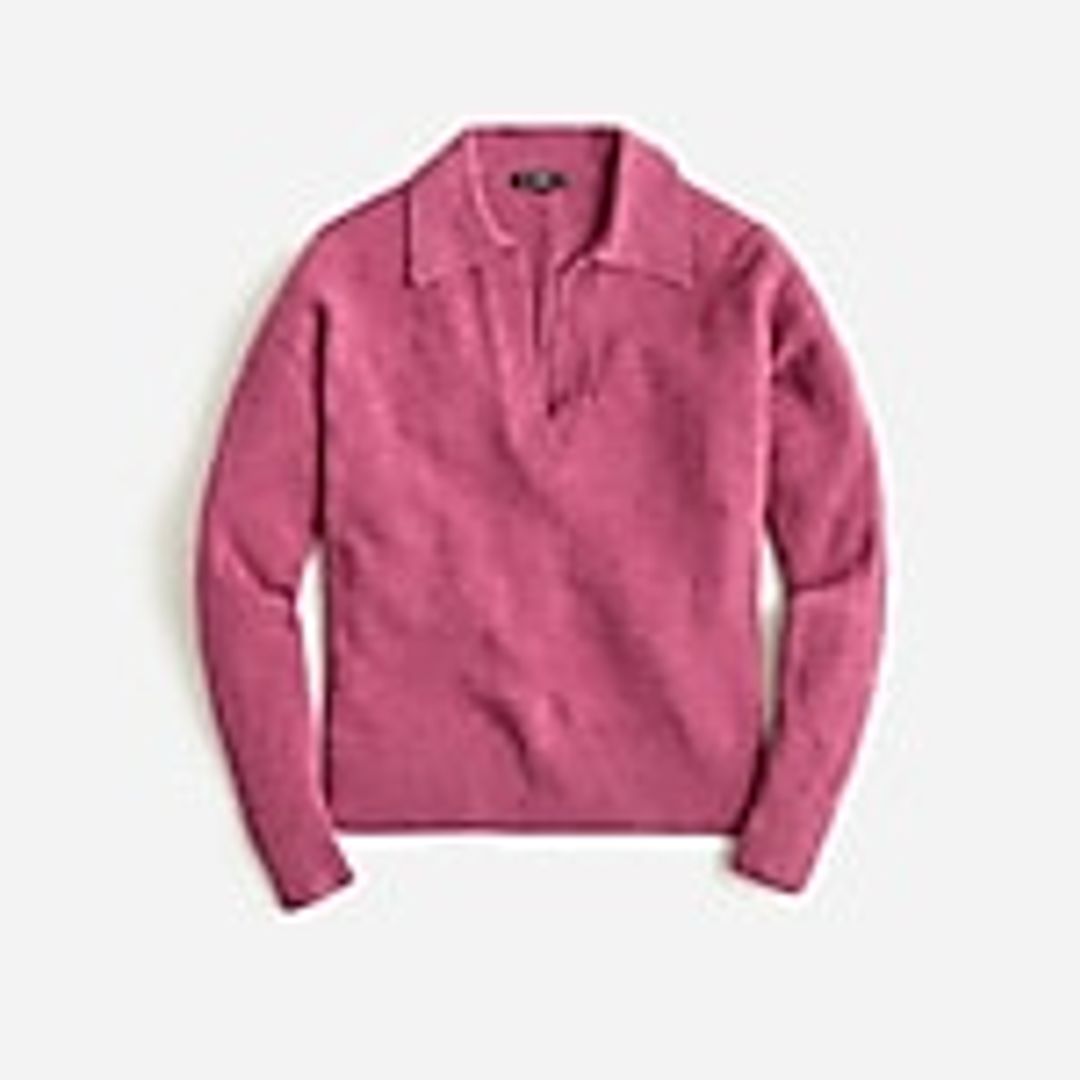 Collared V-neck sweater in Supersoft yarn