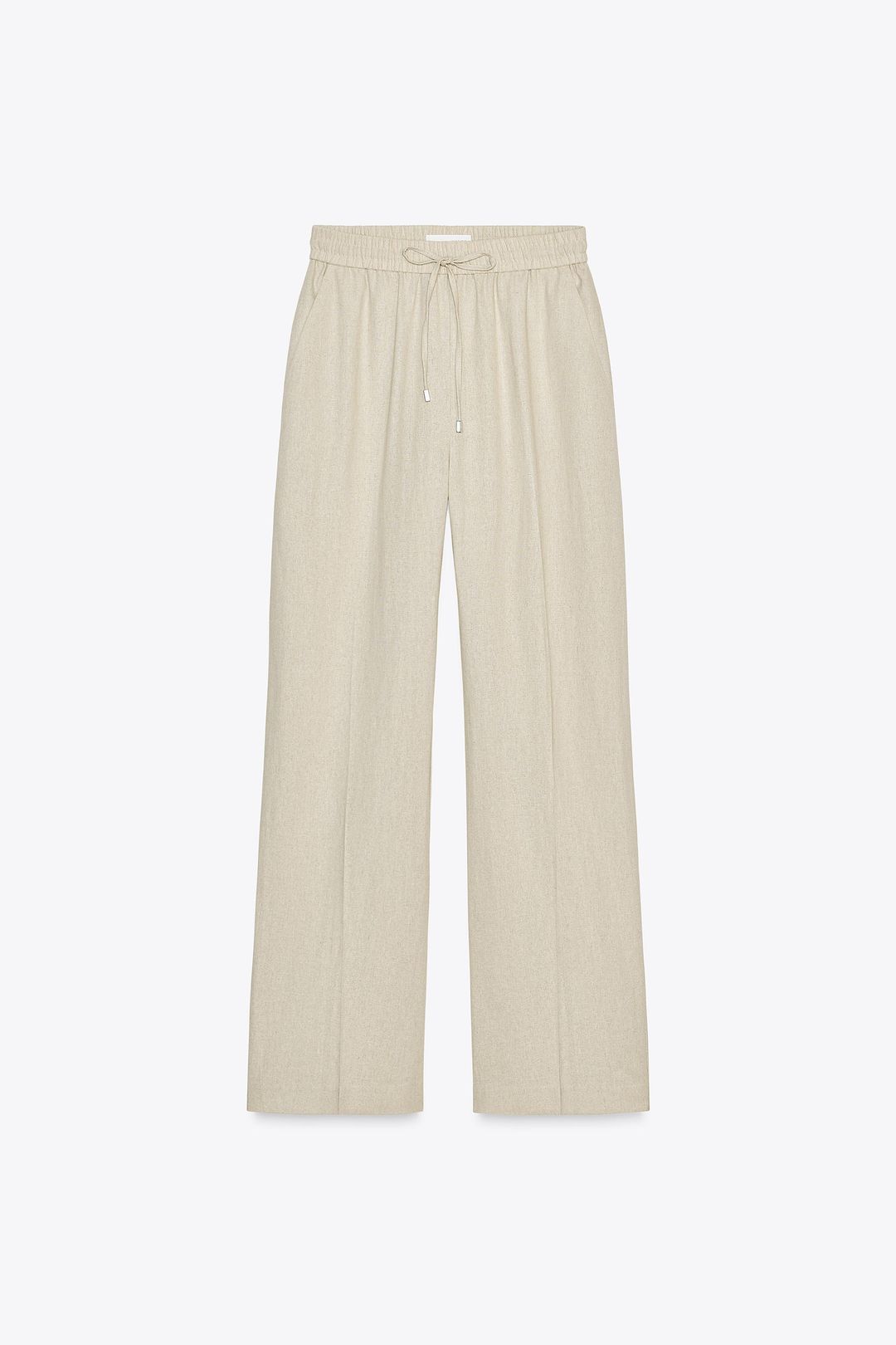 LINEN BLEND STRAIGHT PANTS
