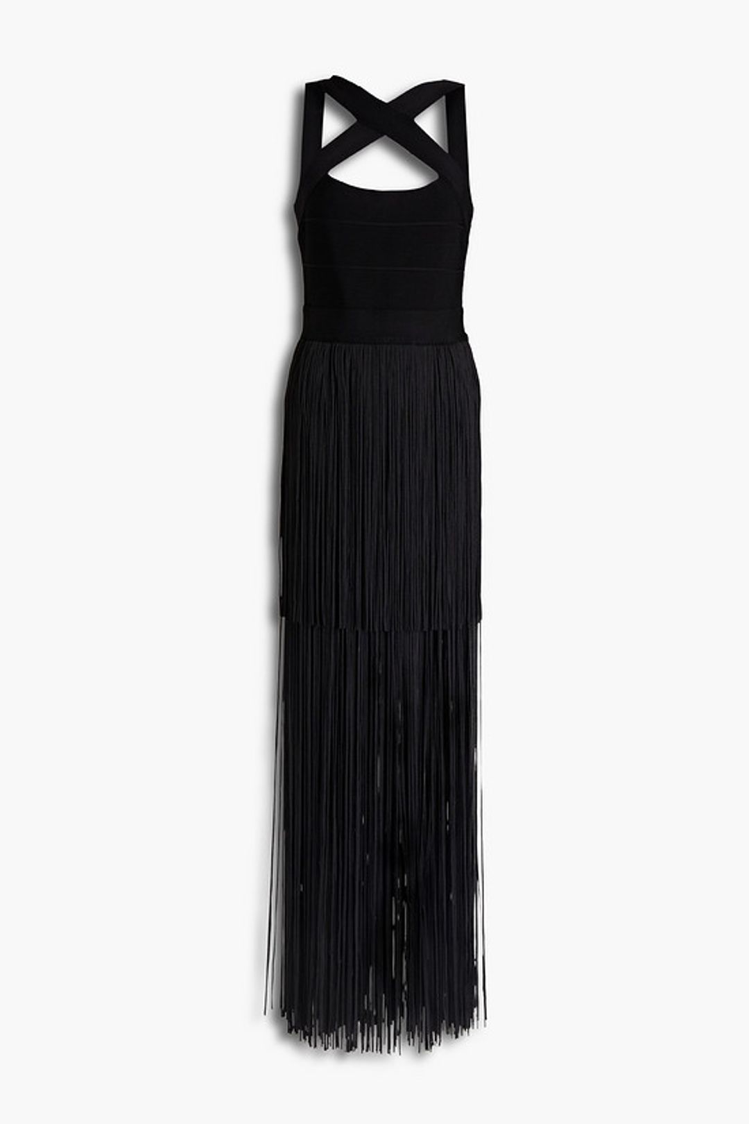 Fringed bandage maxi dress