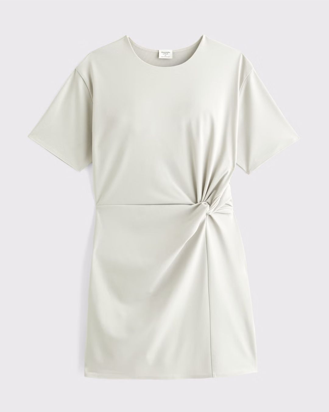 Side-Knot Knit Mini Dress