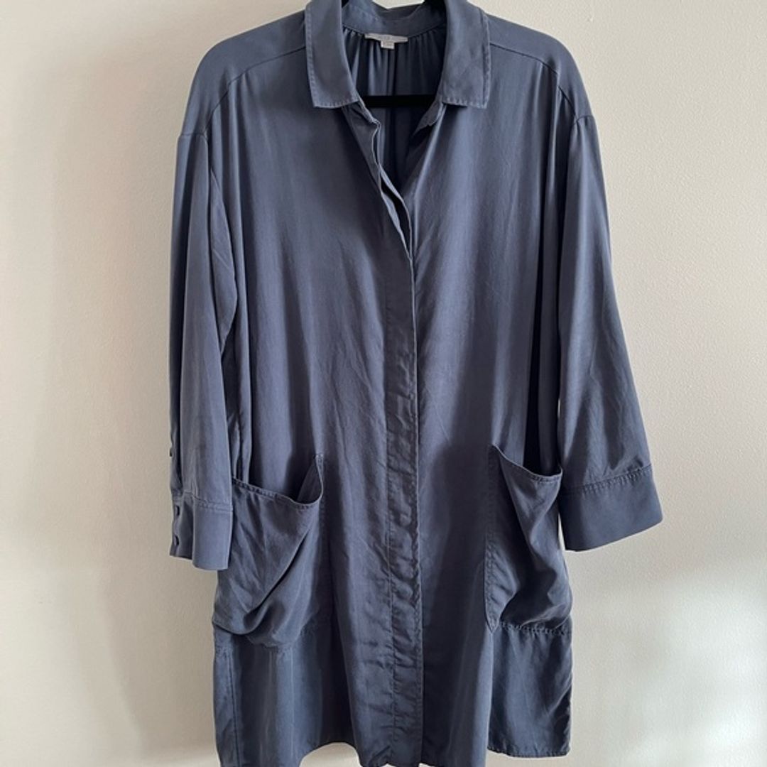 COS Blue Lyocell Shirt Dress