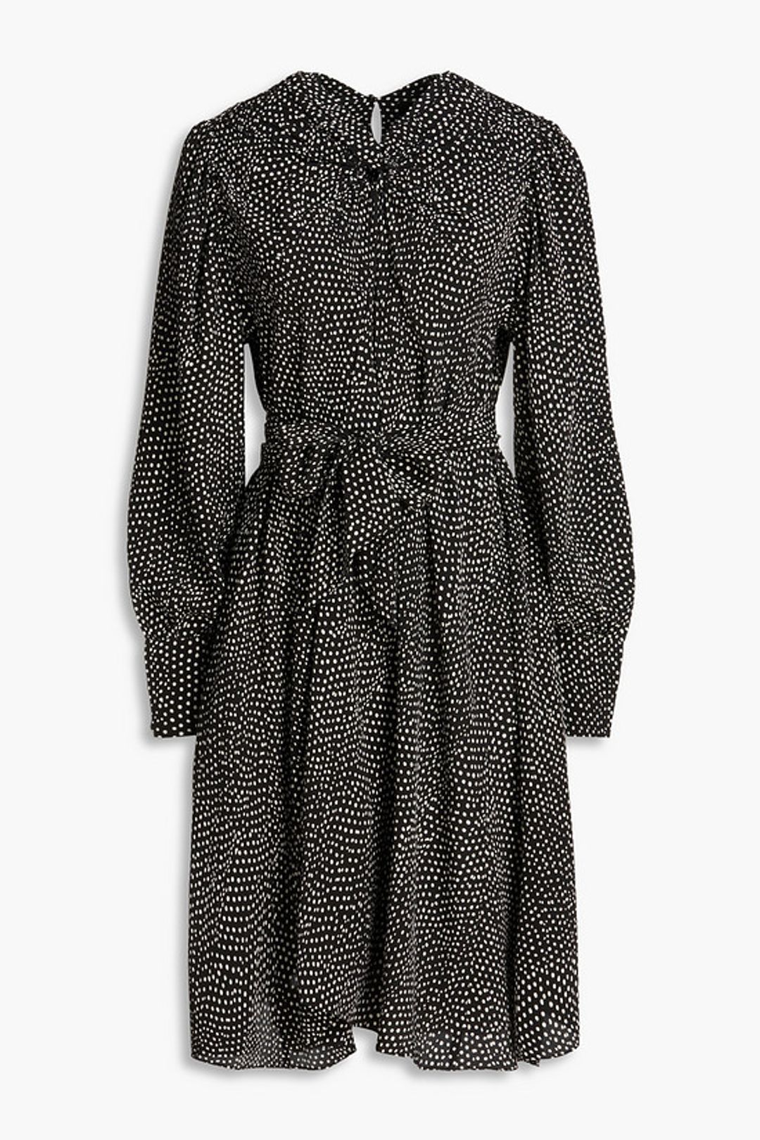 Cleone gathered polka-dot silk-crepe midi dress