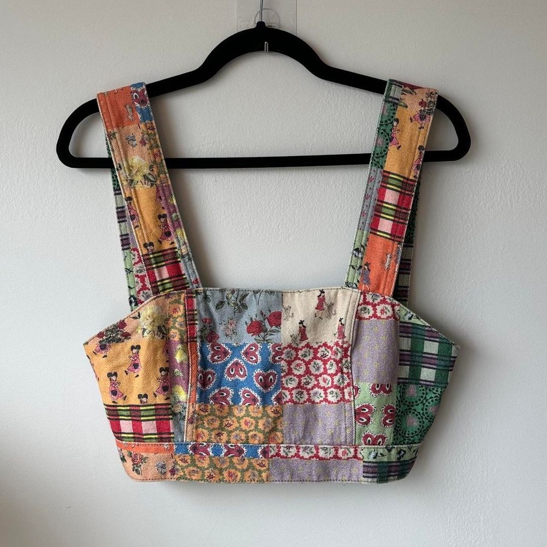 Rachel Antonoff multicoloured patchwork denim c...