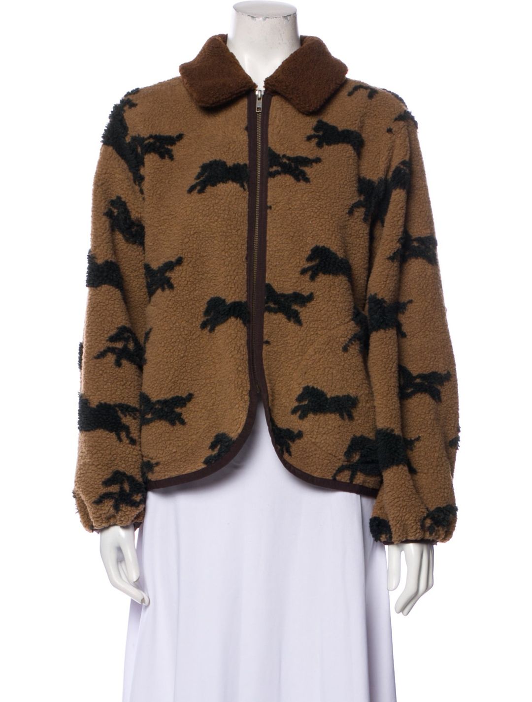 Floral Print Faux Fur Jacket w/ Tags