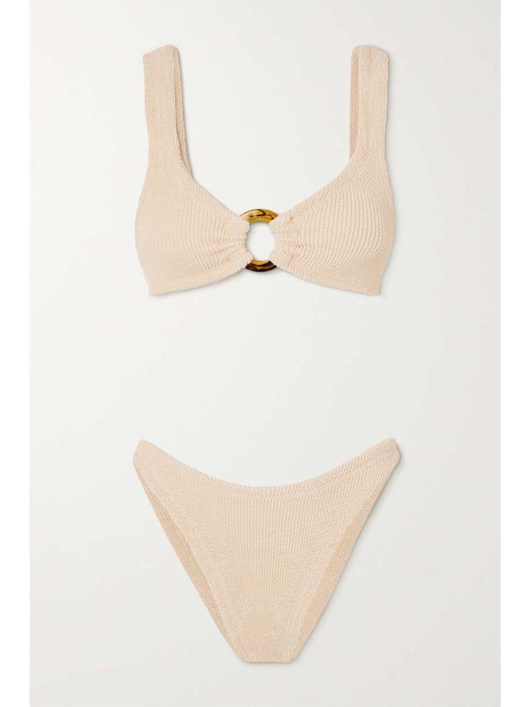 NET SUSTAIN embellished seersucker bikini