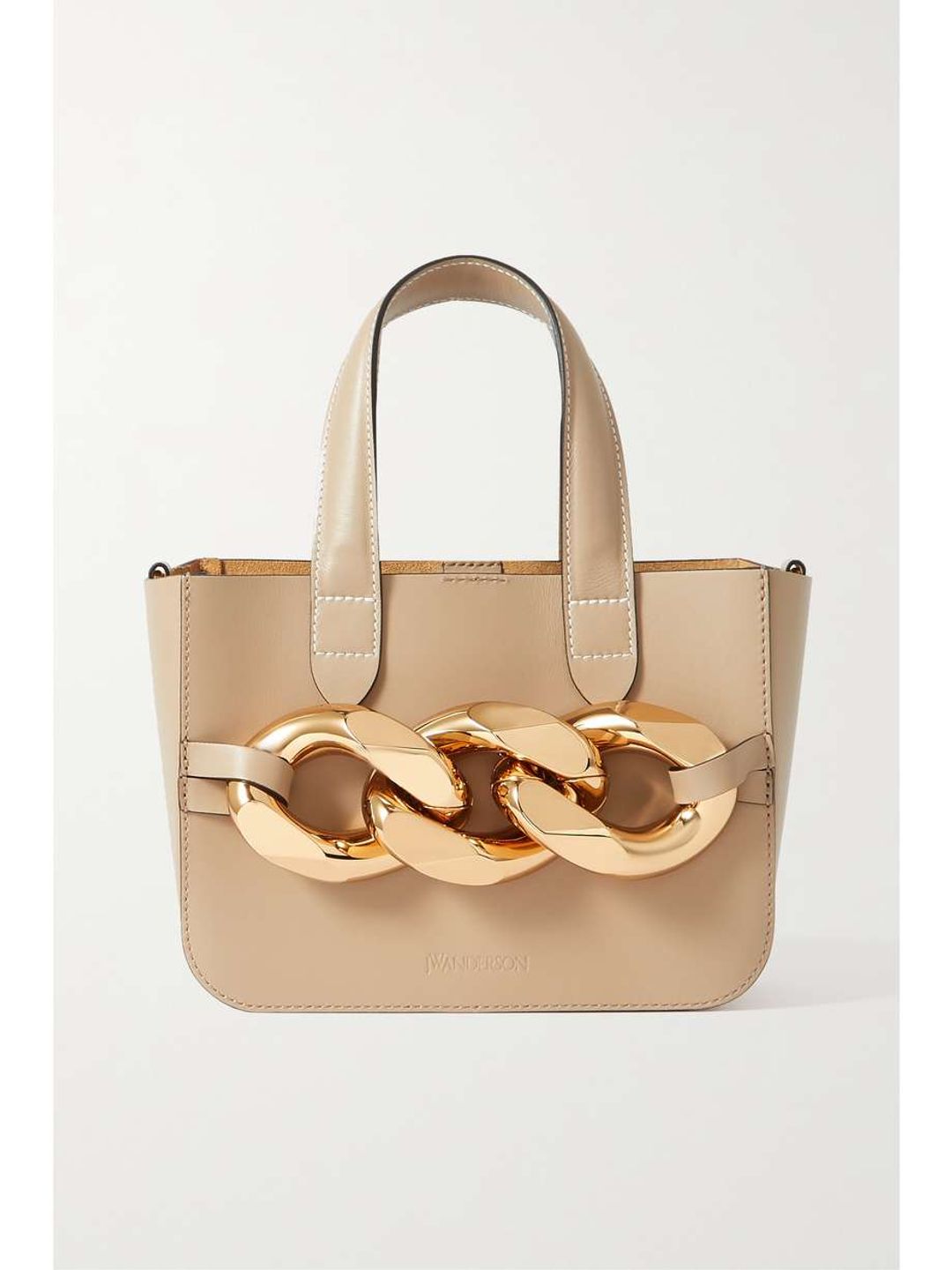 Chain mini leather tote bag