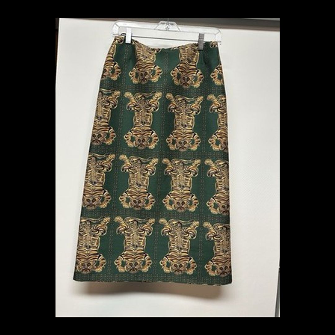 Tiger Print Silk A-Line Skirt Made In Italy