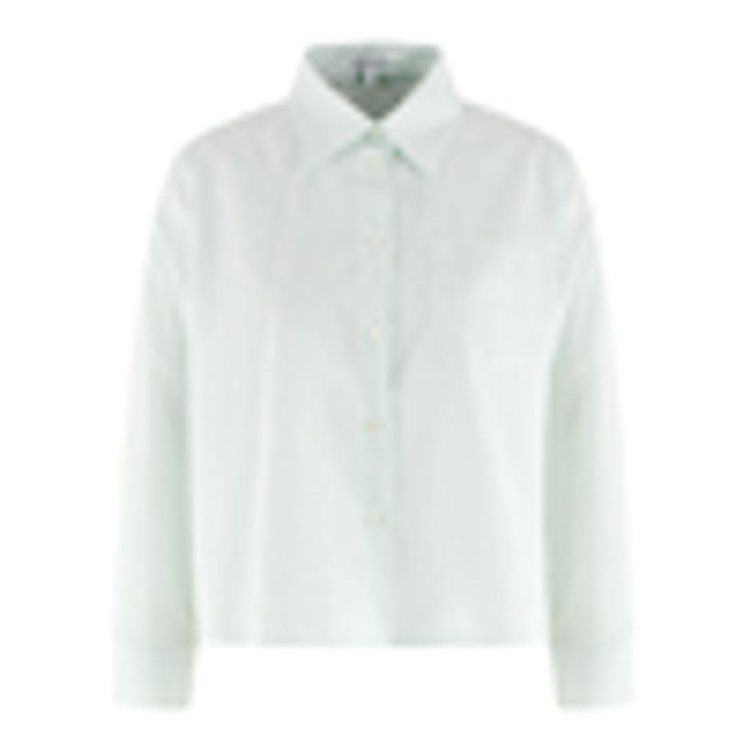 Trapeze Striped Button-Up Shirt