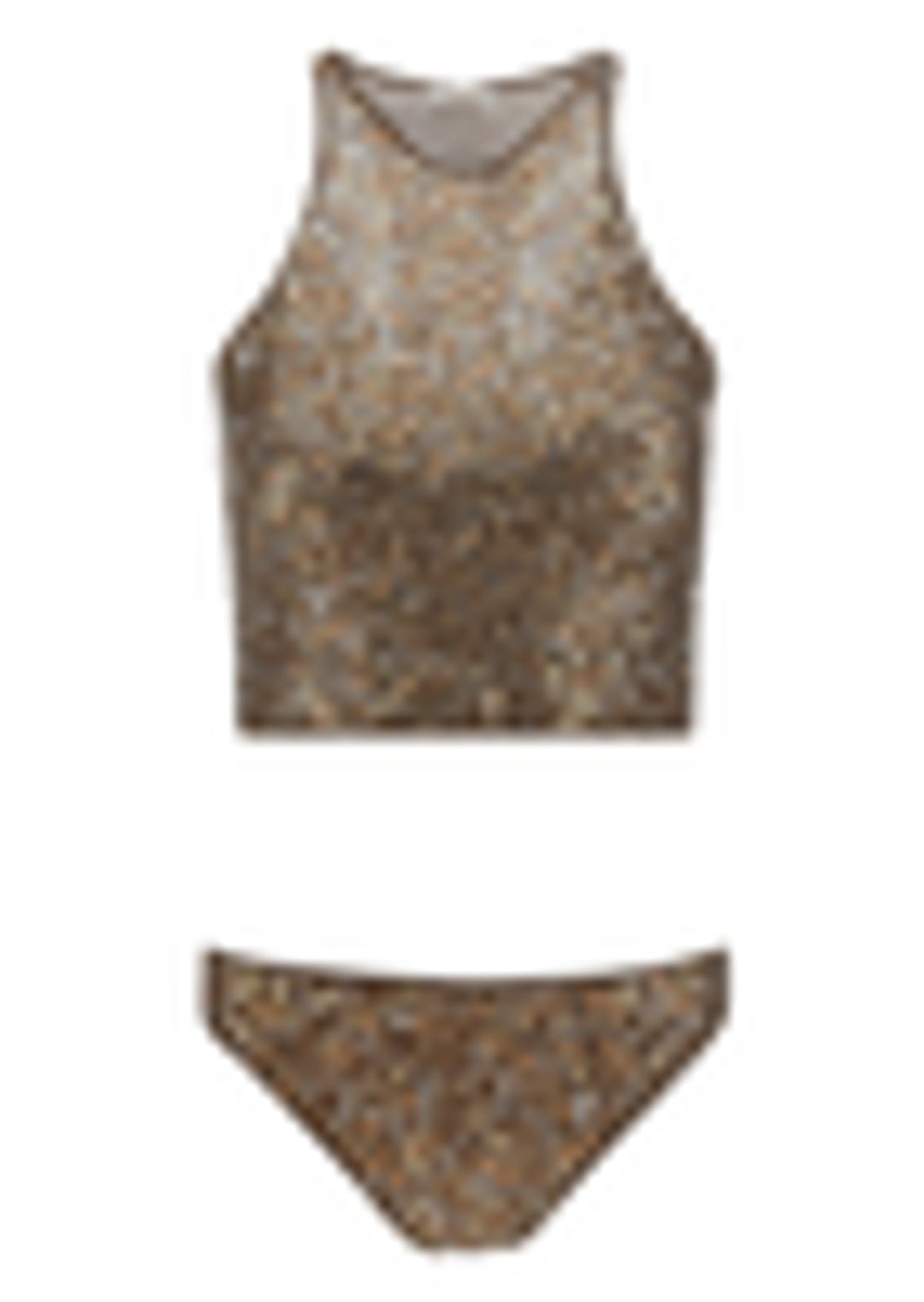 Sequin-Embellished Sleeveless Bikini Set