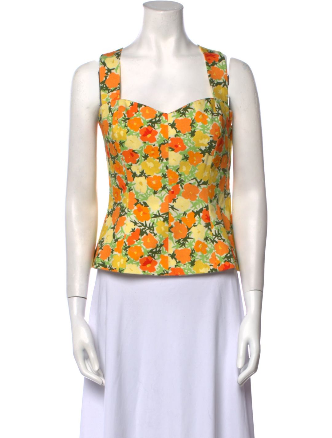 Simon Miller Floral Print Square Neckline Crop Top w/ Tags
