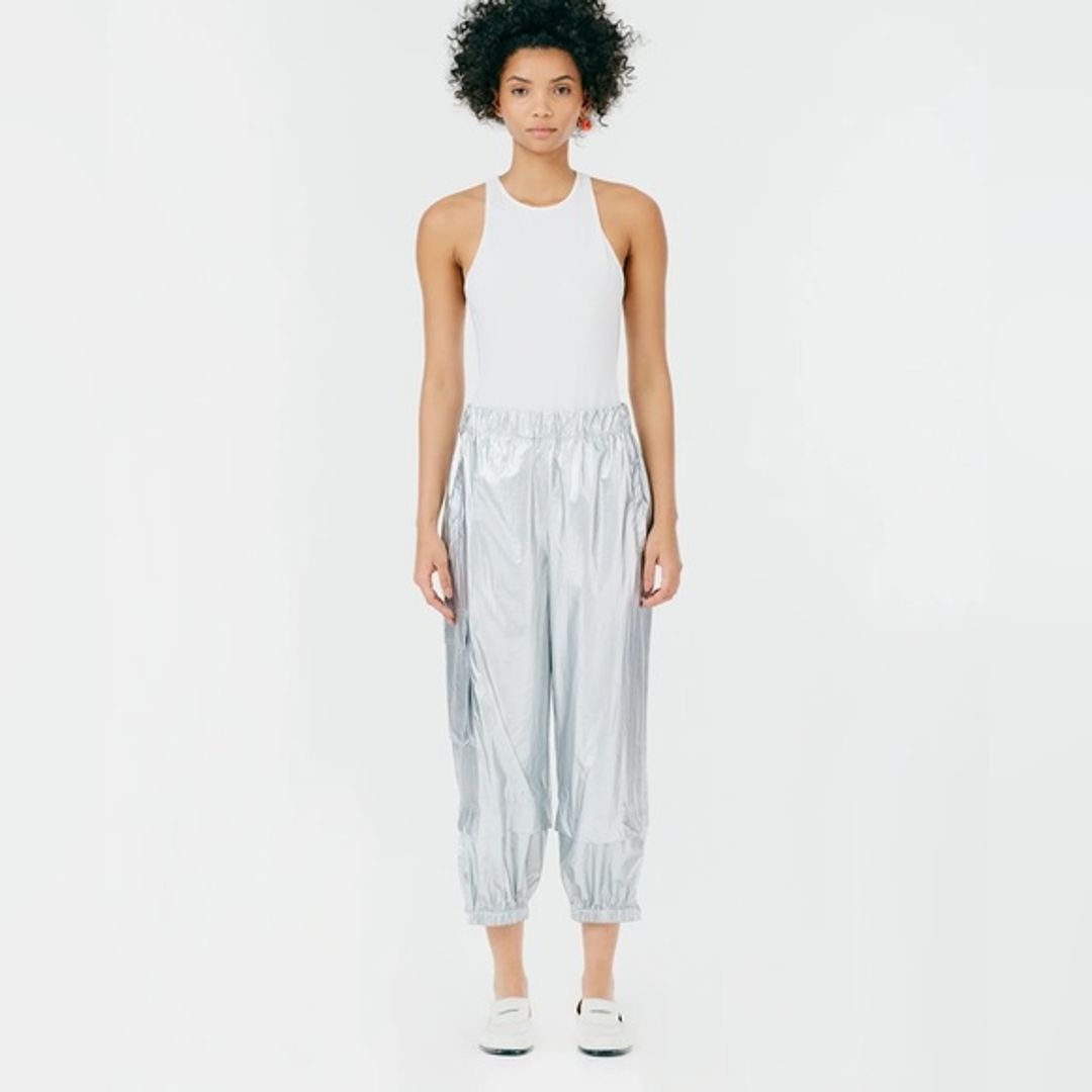 TIBI silver metallic jogger