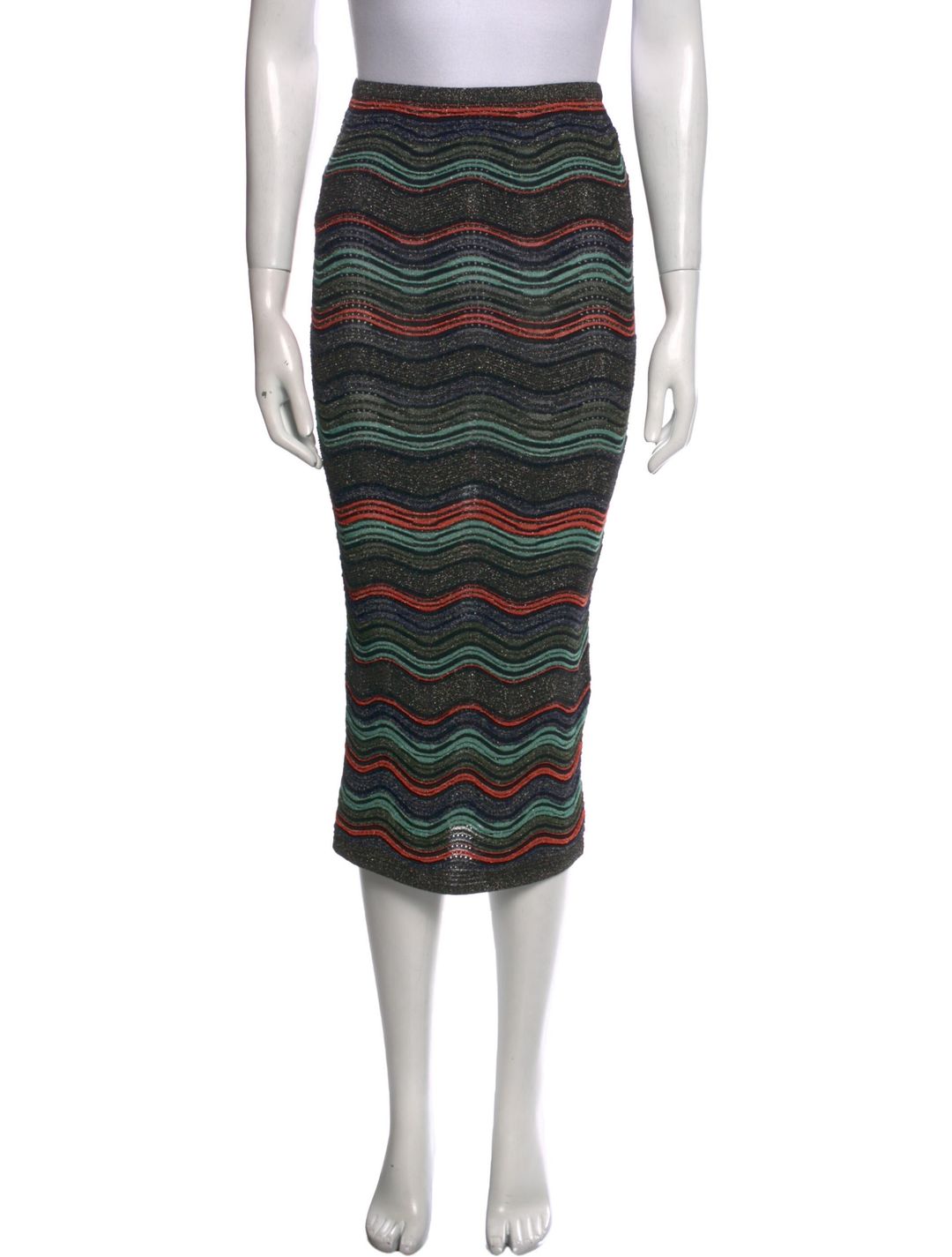 M Missoni Striped Knee-Length Skirt