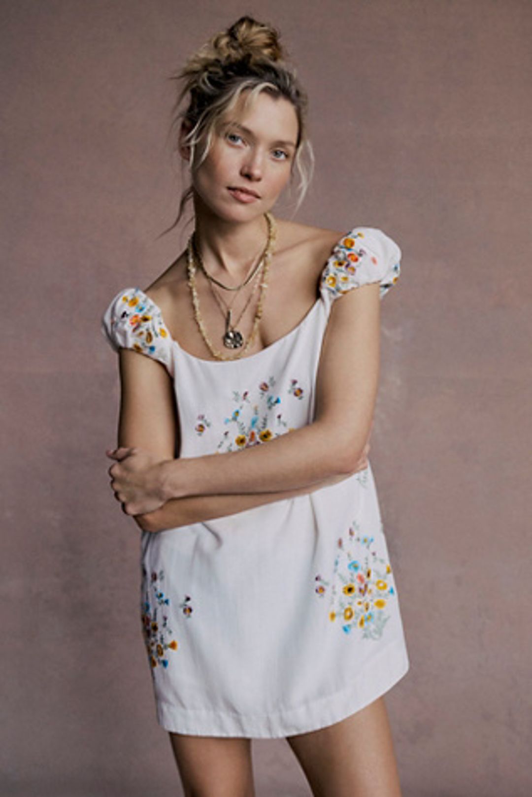 Wildflower Embroidered Mini Dress