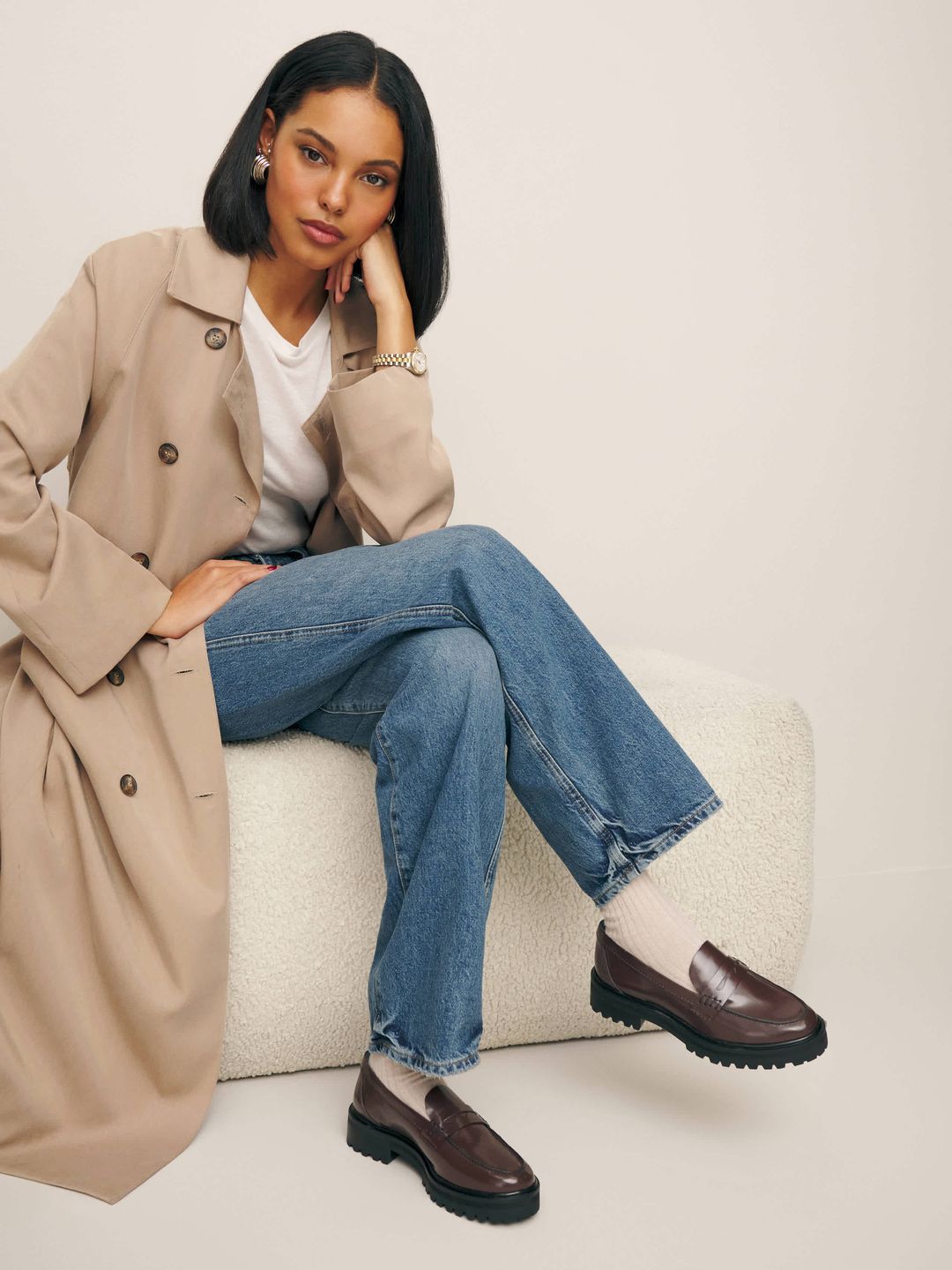 Agathea Chunky Loafers In Black #9