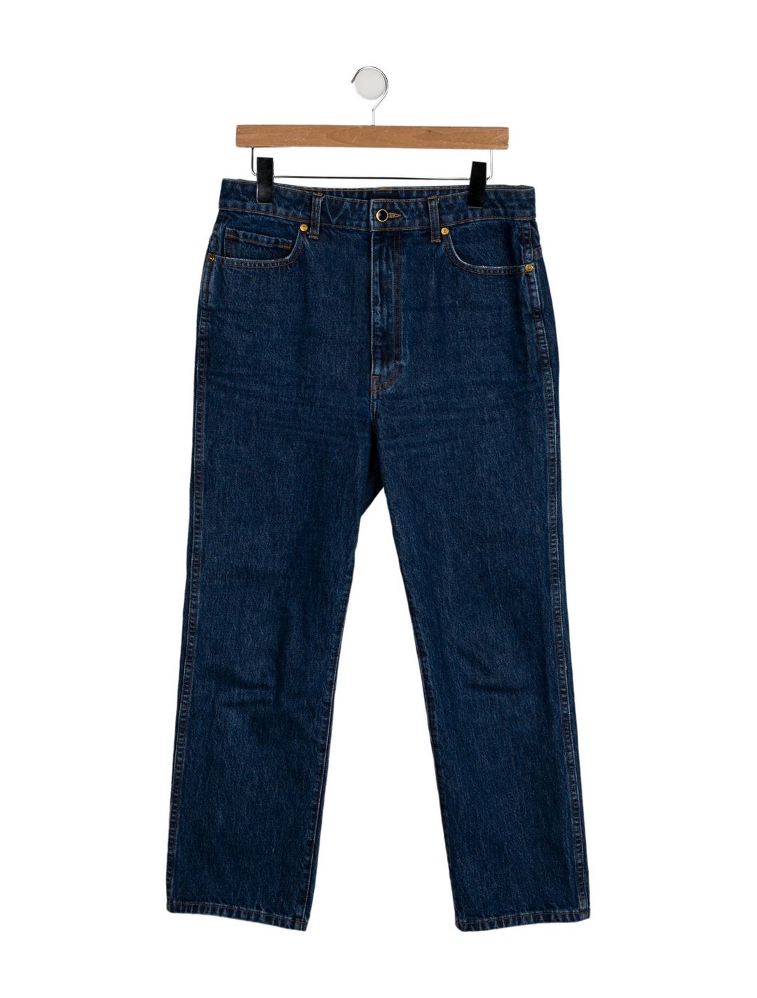 Khaite High-Rise Straight Leg Jeans