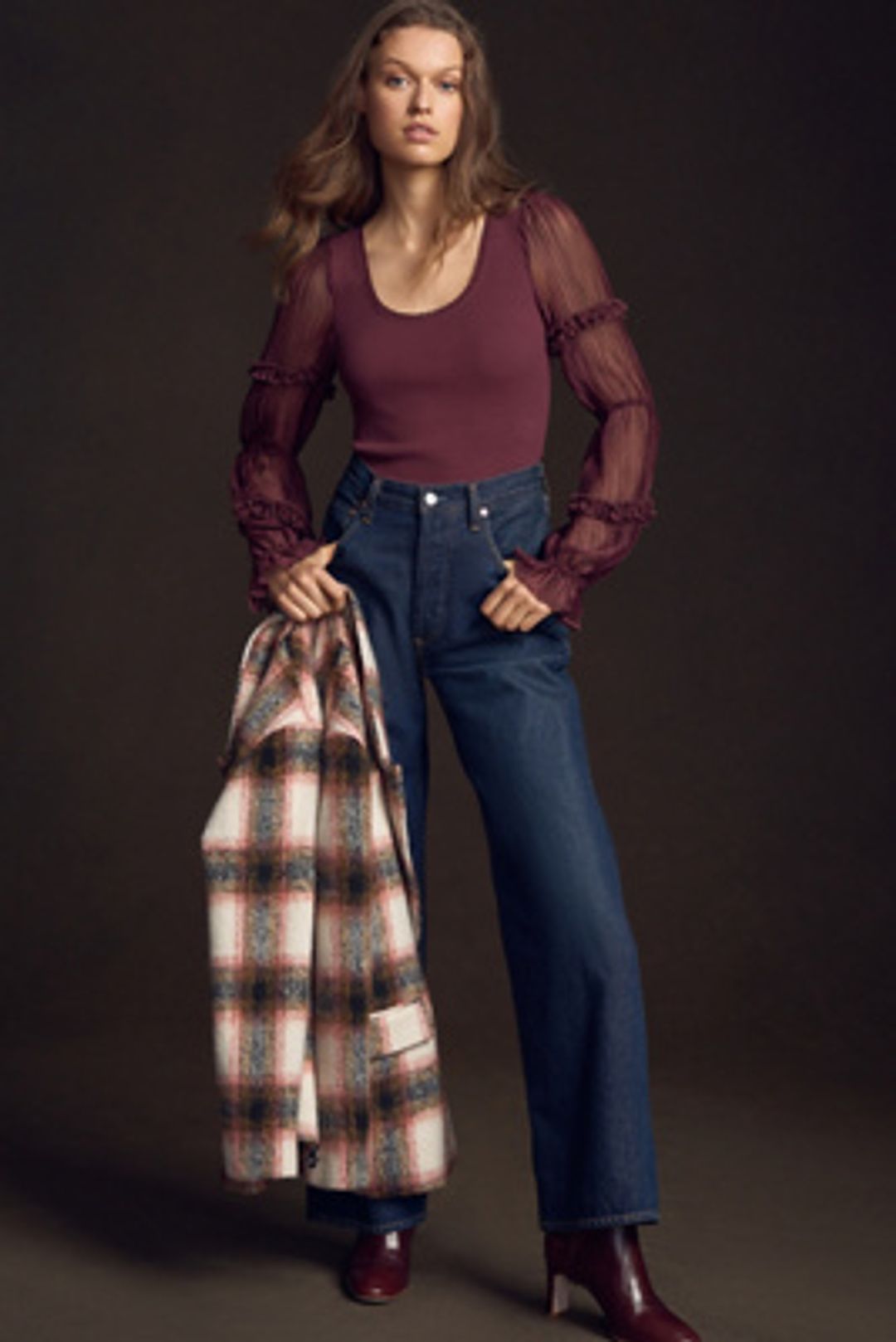 Long-Sleeve Victorian Ruffled Top