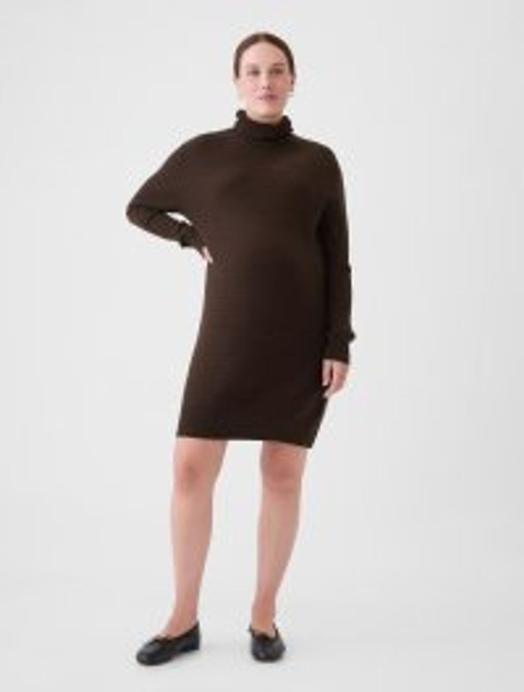 Maternity CashSoft Rib Turtleneck Mini Sweater Dress