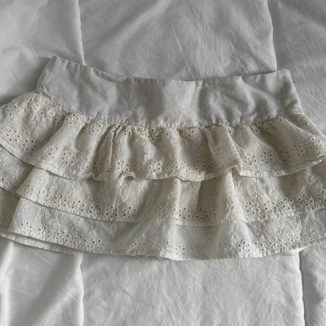 White Edikted ruffle skirt #fairycore