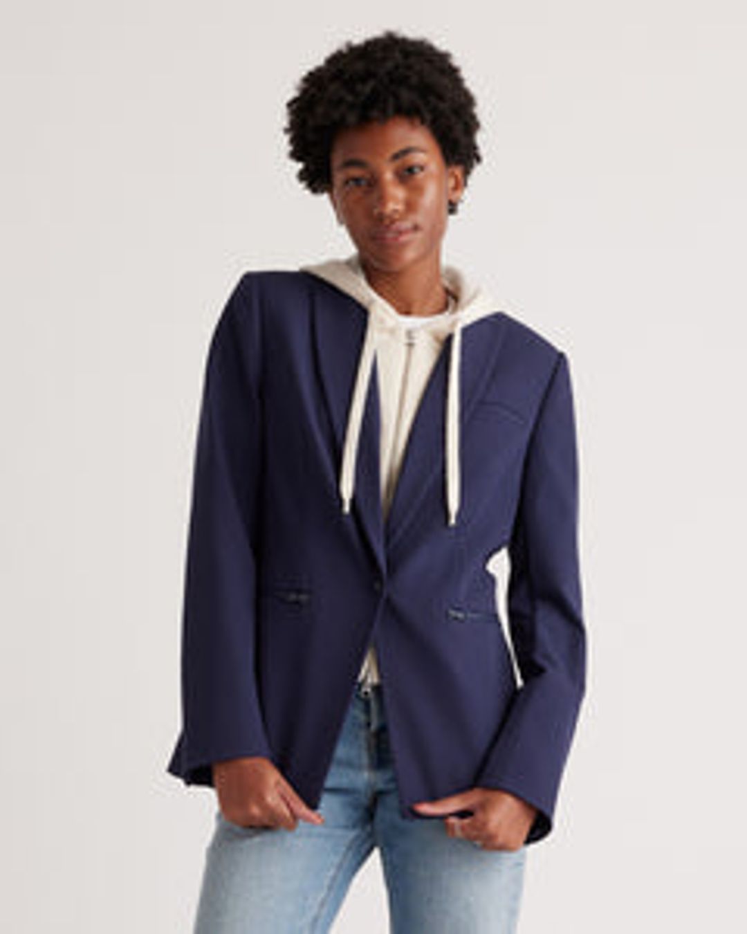 100% Mongolian Cashmere Hoodie Blazer Insert #3