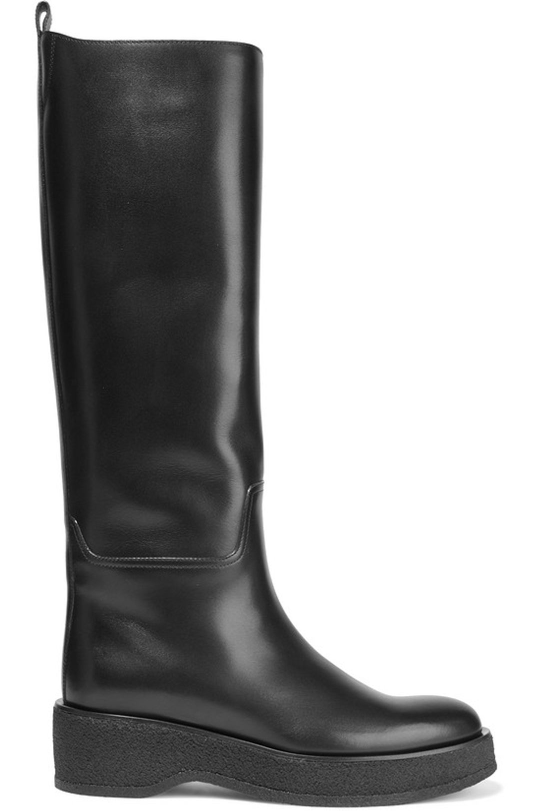 Motobike leather knee boots